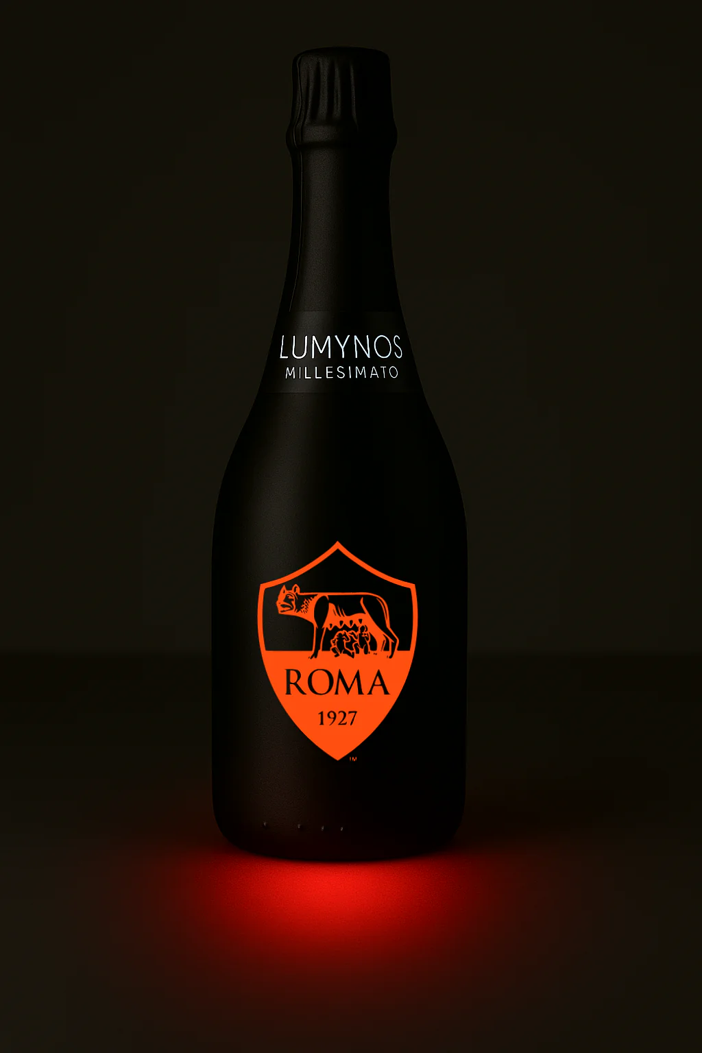 Láhev LUMYNOS s oranžově svítícím motivem
